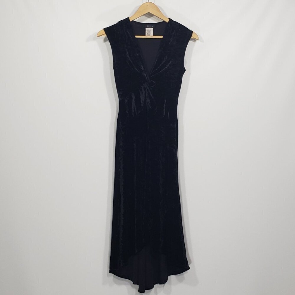 Vintage B. Darlin Black Velvet Dress Goth Grunge Whimsigoth Size 5/6